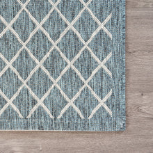 3' X 5' Blue / Gray Indoor Outdoor Area Rug