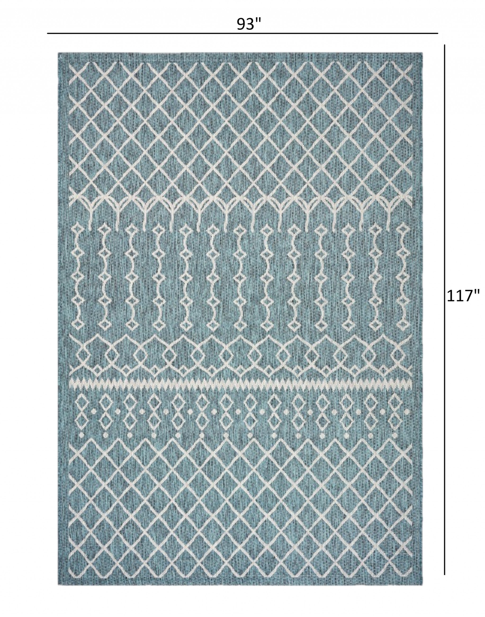 3' X 5' Blue / Gray Indoor Outdoor Area Rug