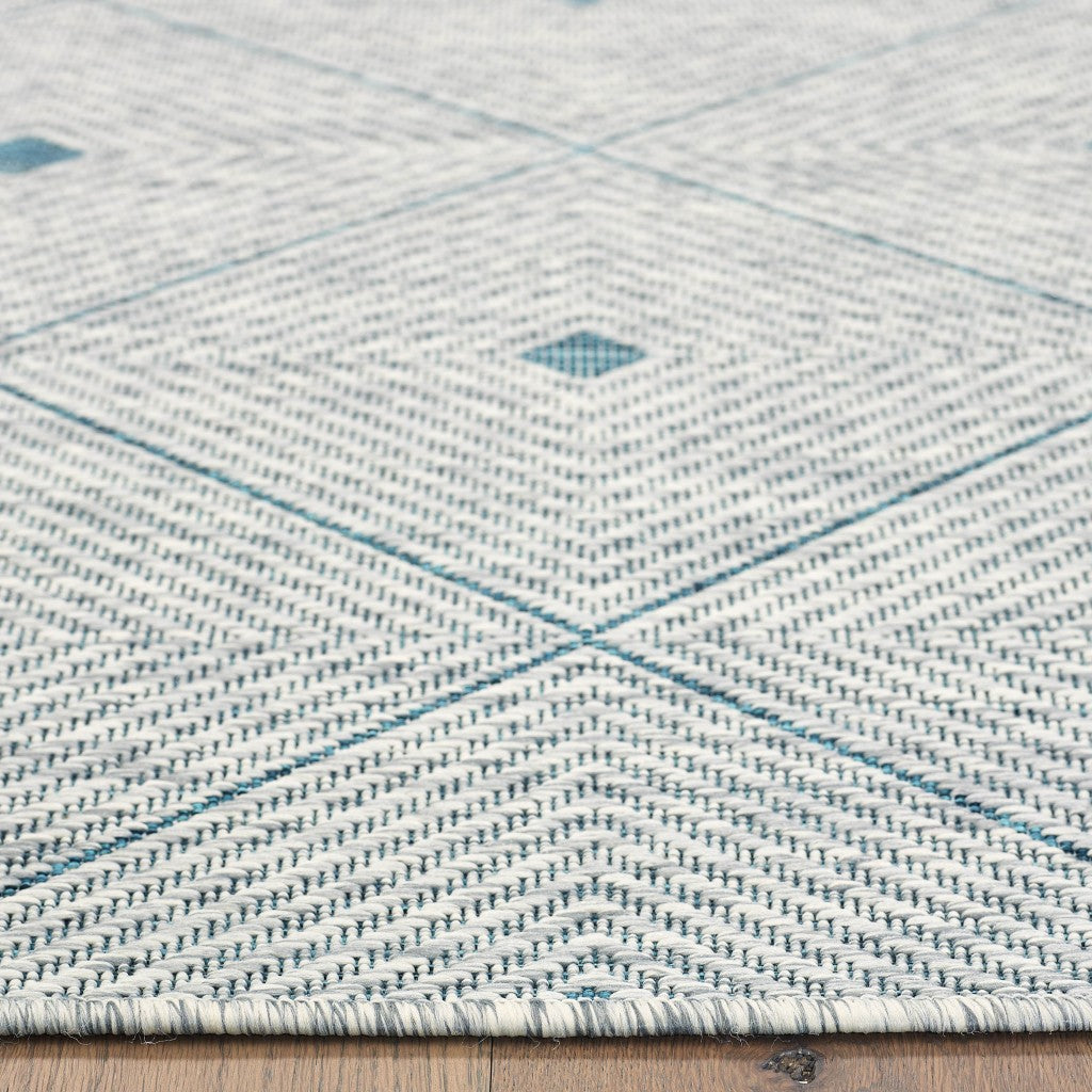 2? X 3? Blue / Gray Indoor Outdoor Area Rug