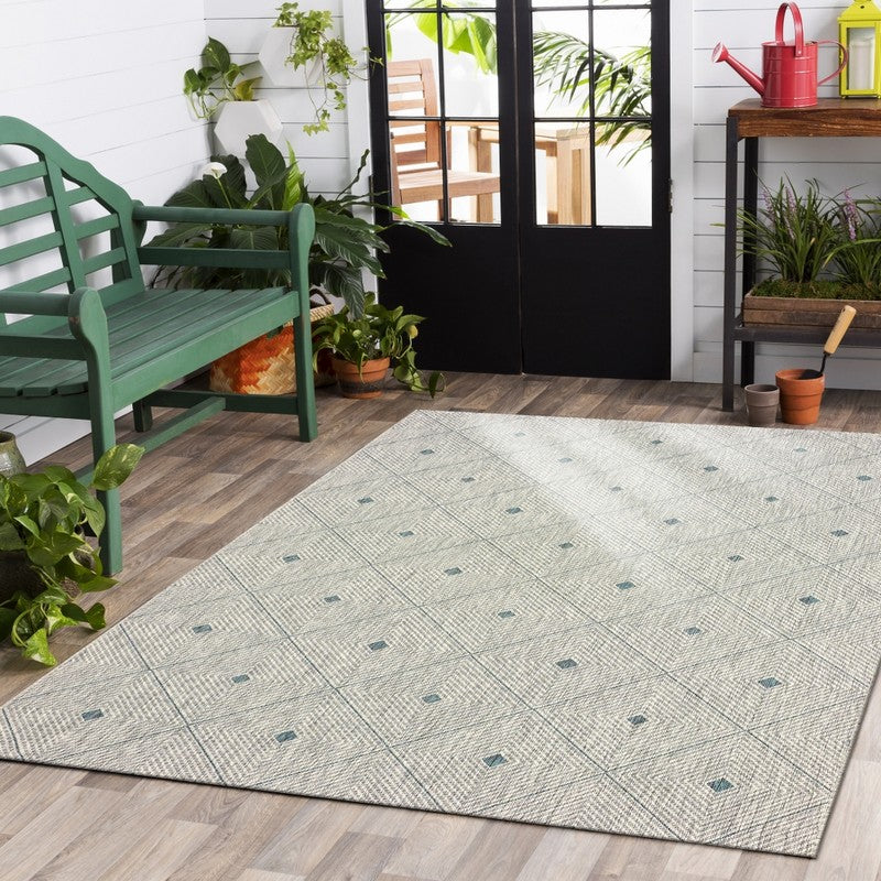 2? X 3? Blue / Gray Indoor Outdoor Area Rug