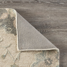 5’ Round Ivory Intricate Floral Area Rug