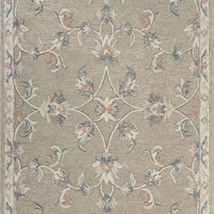 Sage and Cream Filigree Area Rug 5’ x 7'