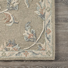 Sage and Cream Filigree Area Rug 5’ x 7'