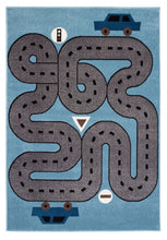 Blue Imaginative Racetrack Area Rug - 4’ x 6’