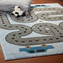 Blue Imaginative Racetrack Area Rug - 4’ x 6’