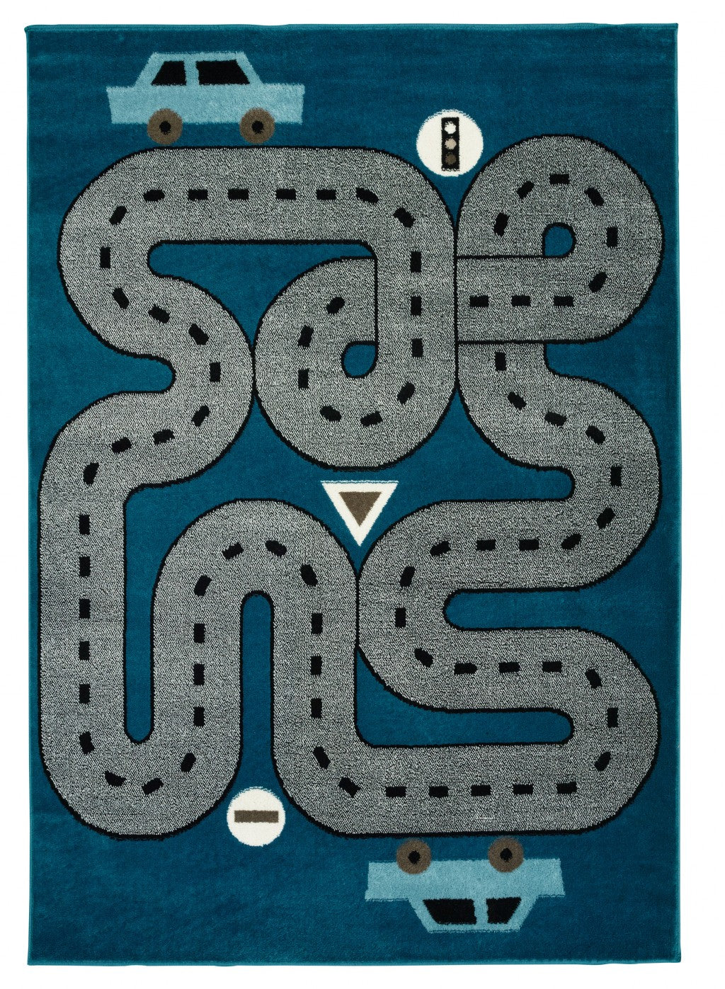 4’ x 6’ Navy Imaginative Racetrack Area Rug