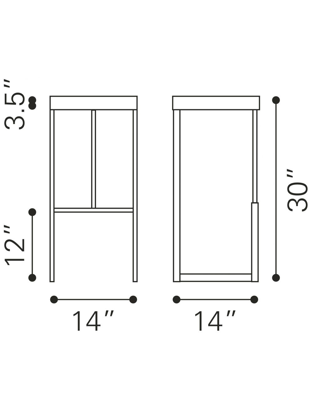 Set Of Two 30" Black And Silver Steel Backless Bar Height Chairs With Footrest