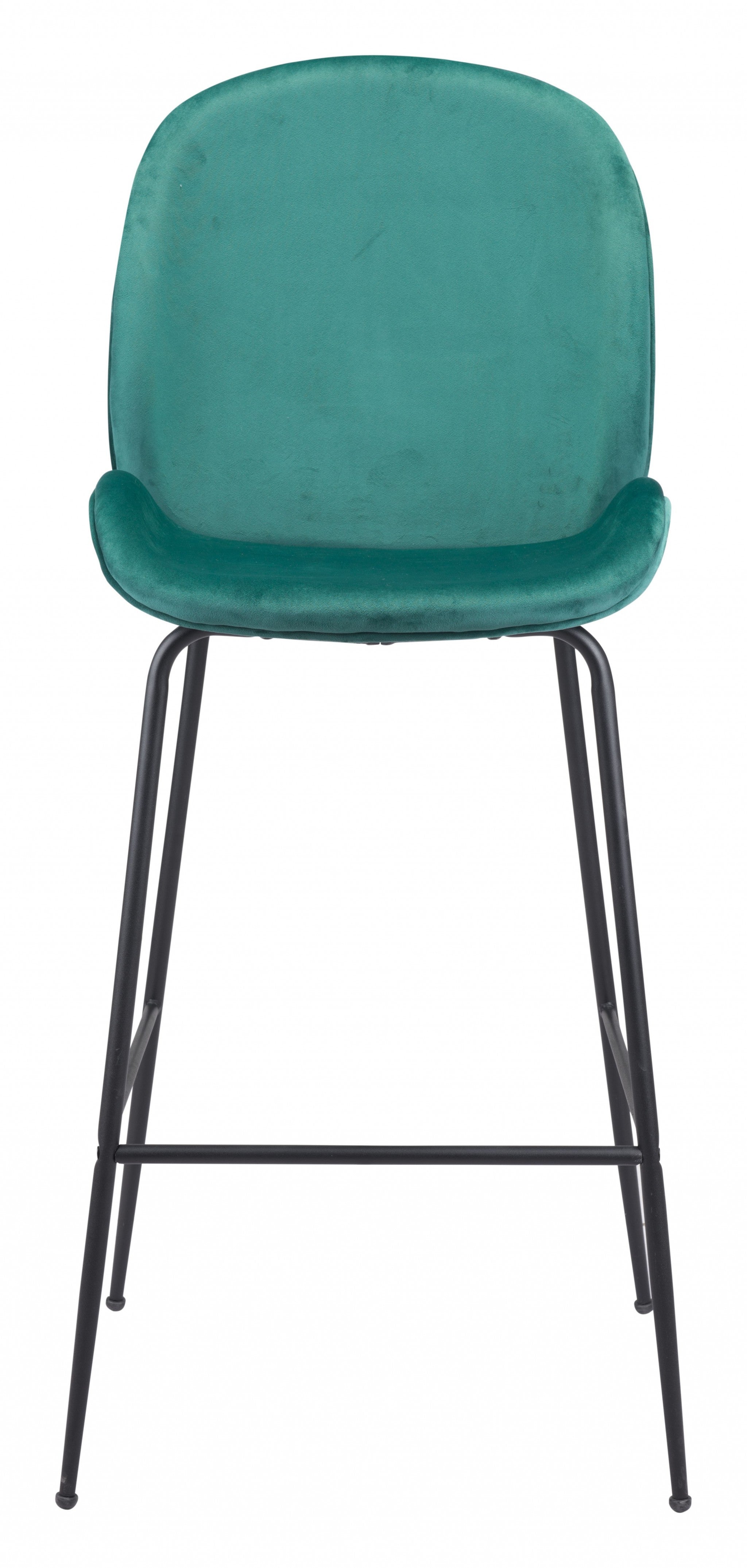 47" Green And Black Steel Low Back Bar Height Chair With Footrest