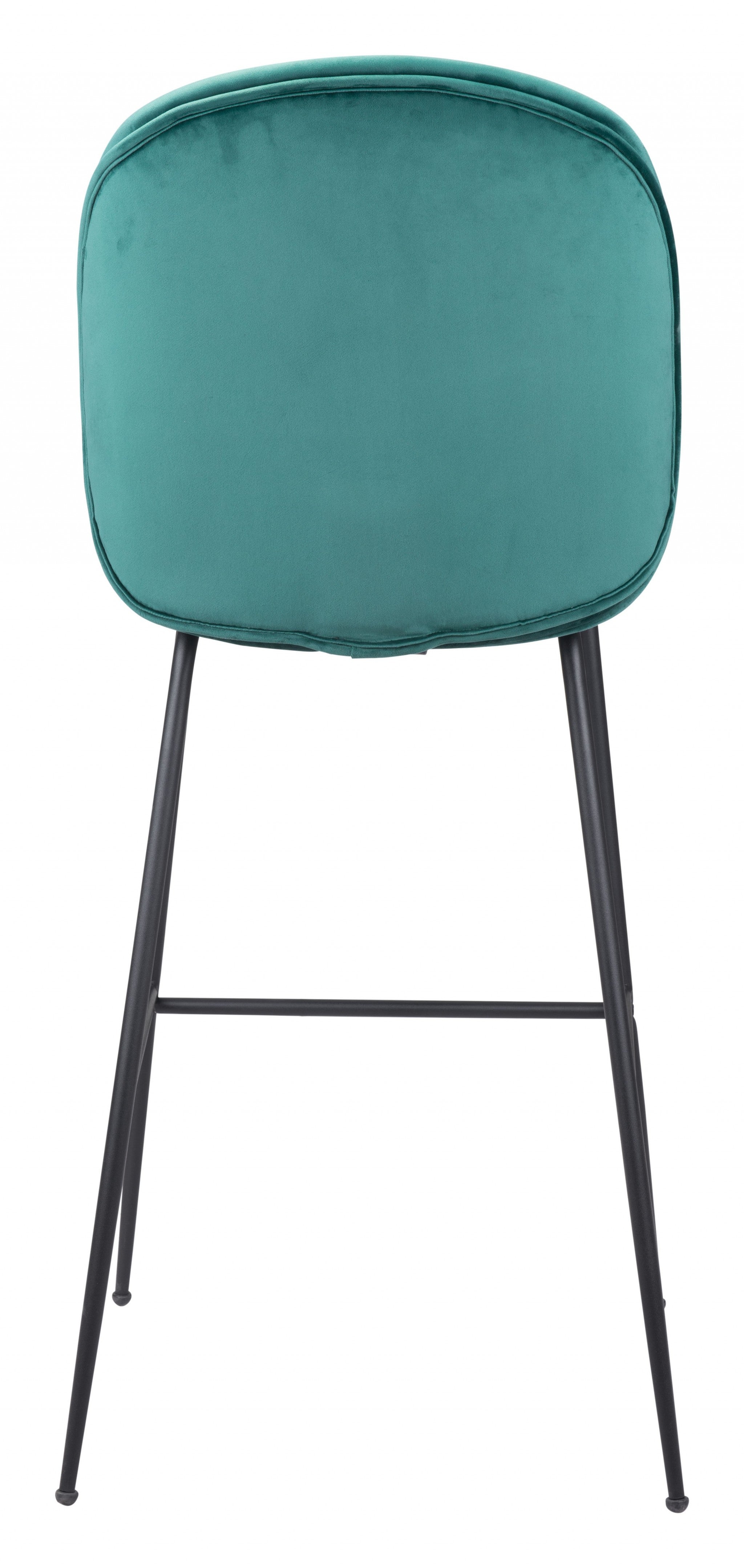 47" Green And Black Steel Low Back Bar Height Chair With Footrest