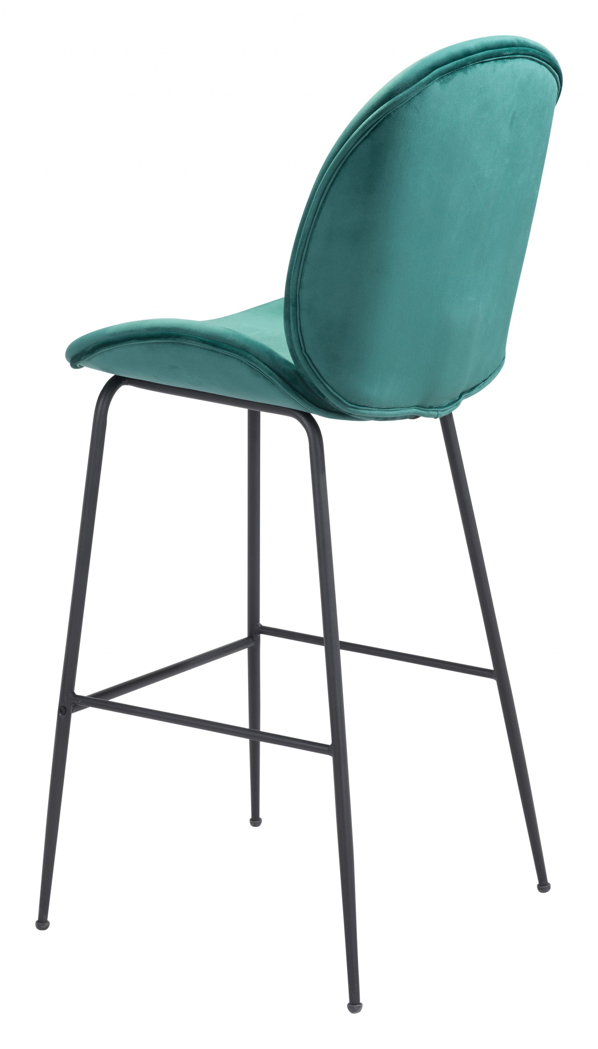 47" Green And Black Steel Low Back Bar Height Chair With Footrest