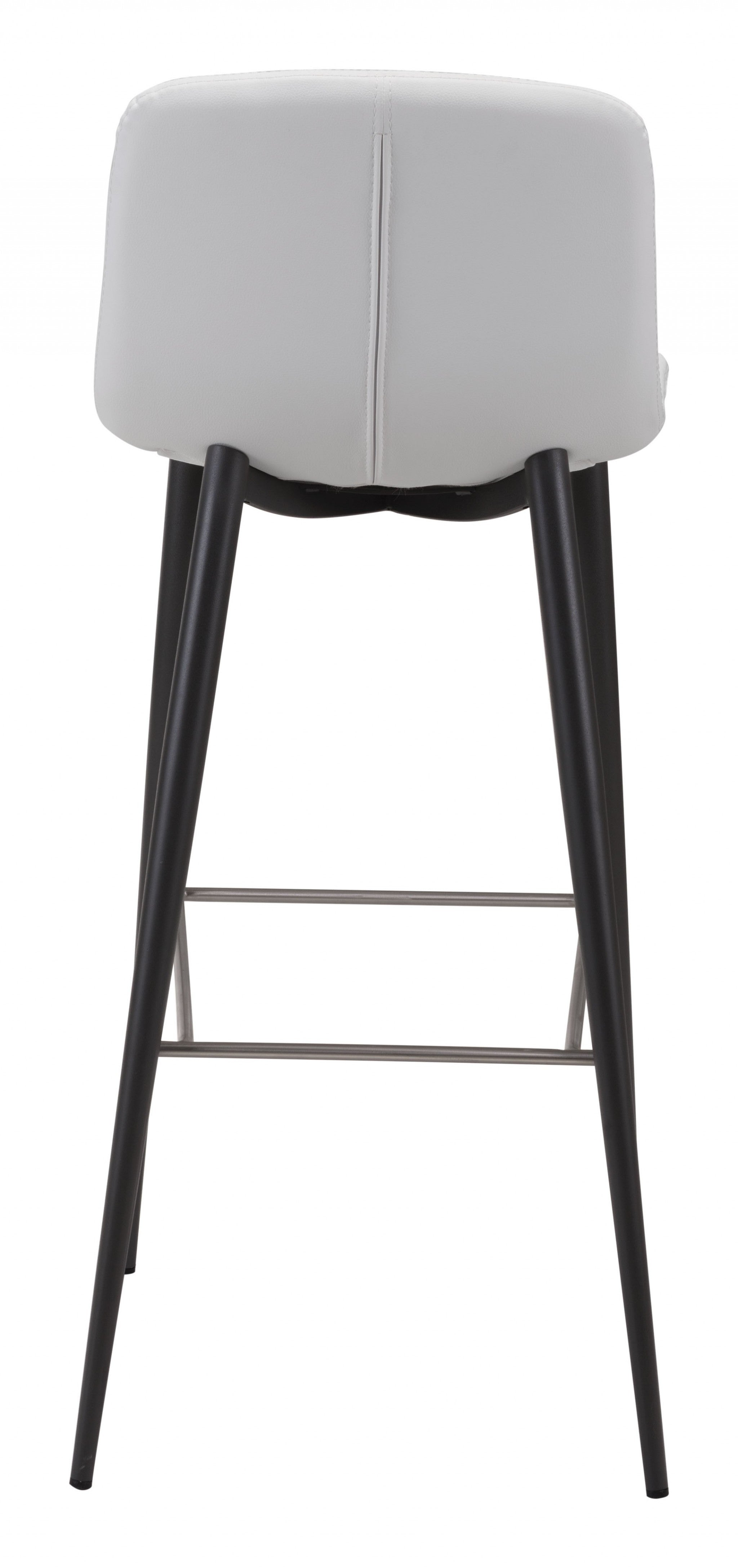 Set Of Two 40" White Steel Low Back Chairs With Footrest