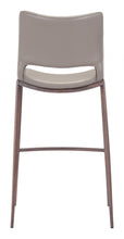 Set of Two Gray Faux Leather and Espresso Mod Ergo Bar Chairs