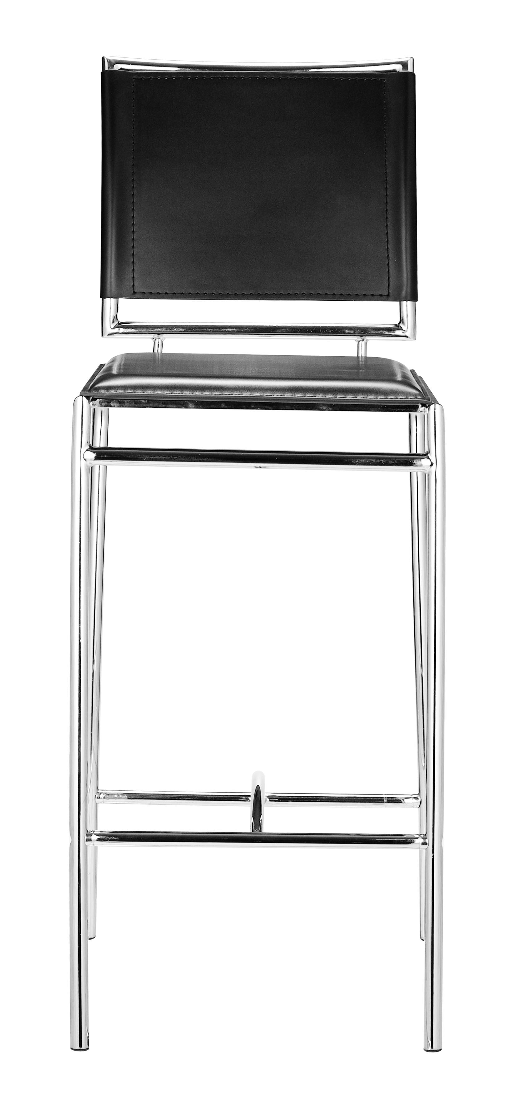 Set Of Two 38" Black Steel Low Back Chairs With Footrest