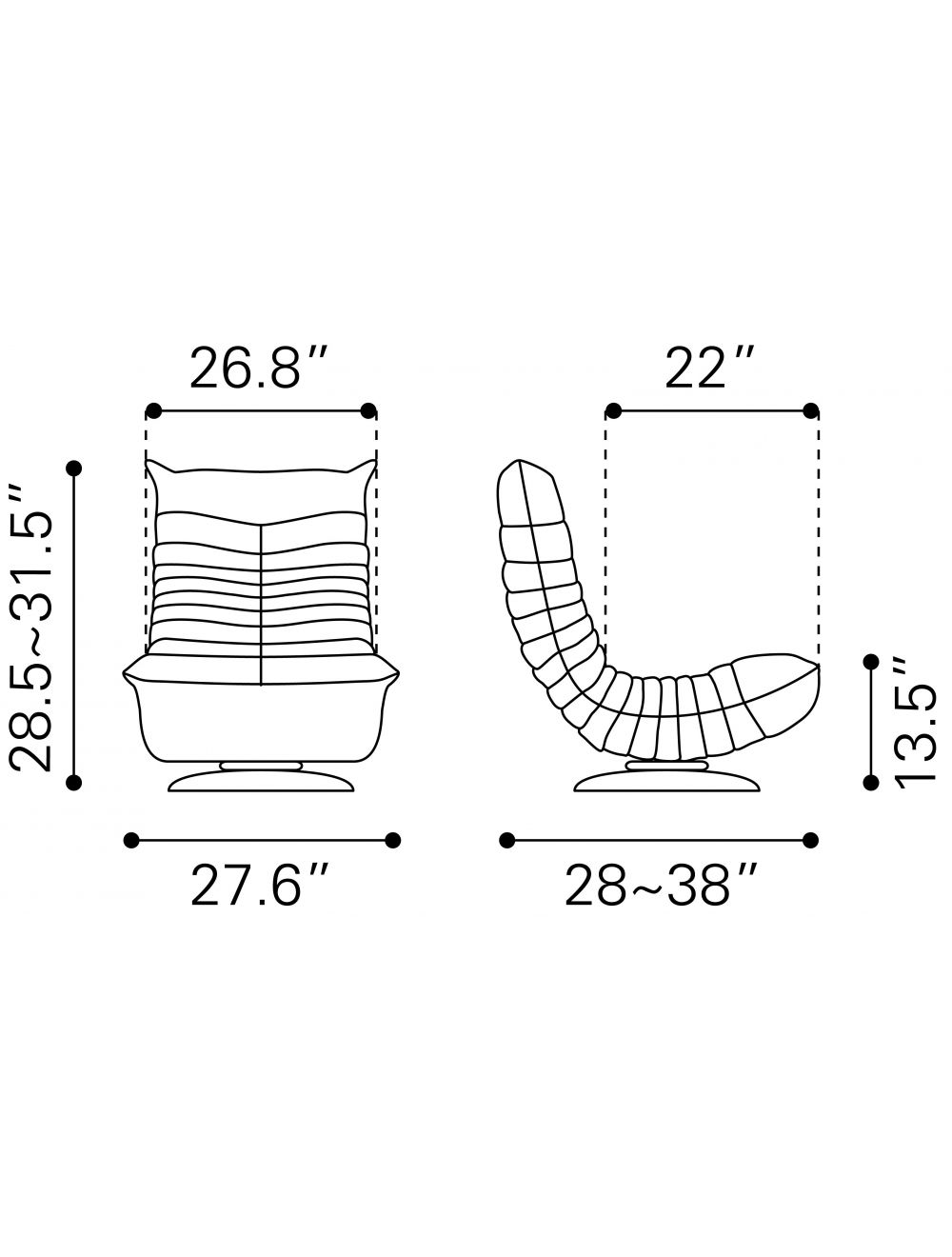 Relaxed Low Profile Cobalt Blue Swivel Chair