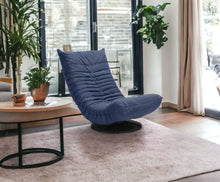 Relaxed Low Profile Cobalt Blue Swivel Chair