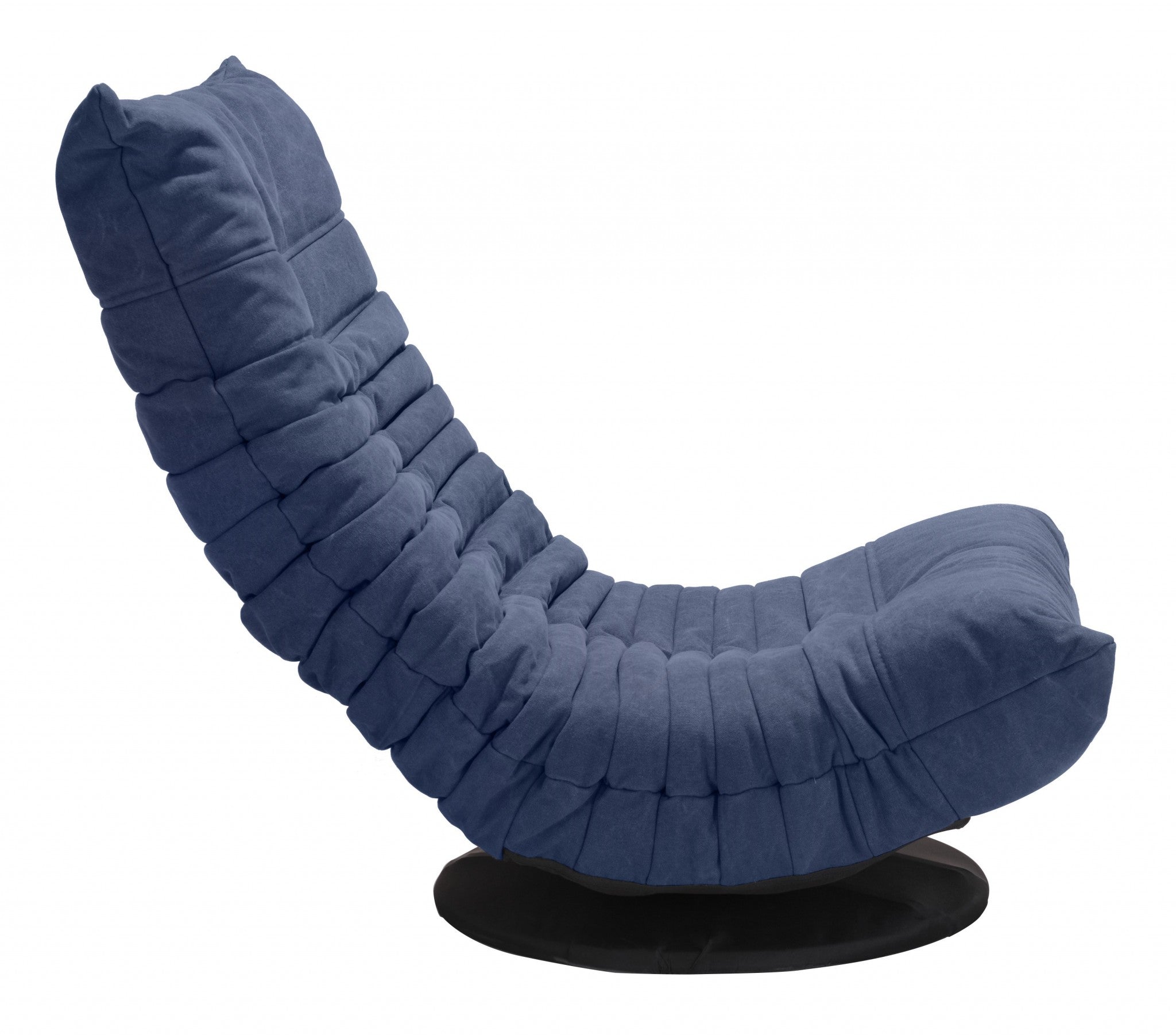 Relaxed Low Profile Cobalt Blue Swivel Chair
