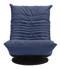 Relaxed Low Profile Cobalt Blue Swivel Chair