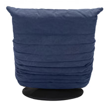 Relaxed Low Profile Cobalt Blue Swivel Chair