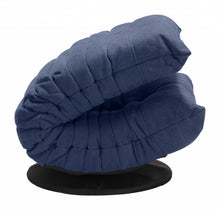Relaxed Low Profile Cobalt Blue Swivel Chair
