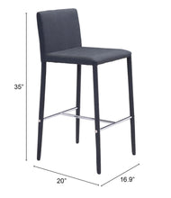 Set of Two Black Restaurant Quality Sleek Bar Chairs