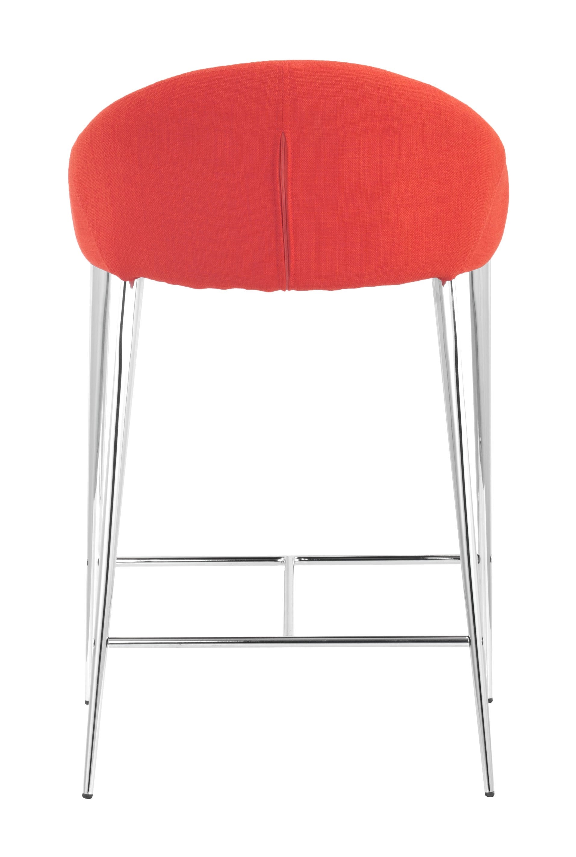 Set Of Two 30" Tangerine Low Back Chairs With Footrest