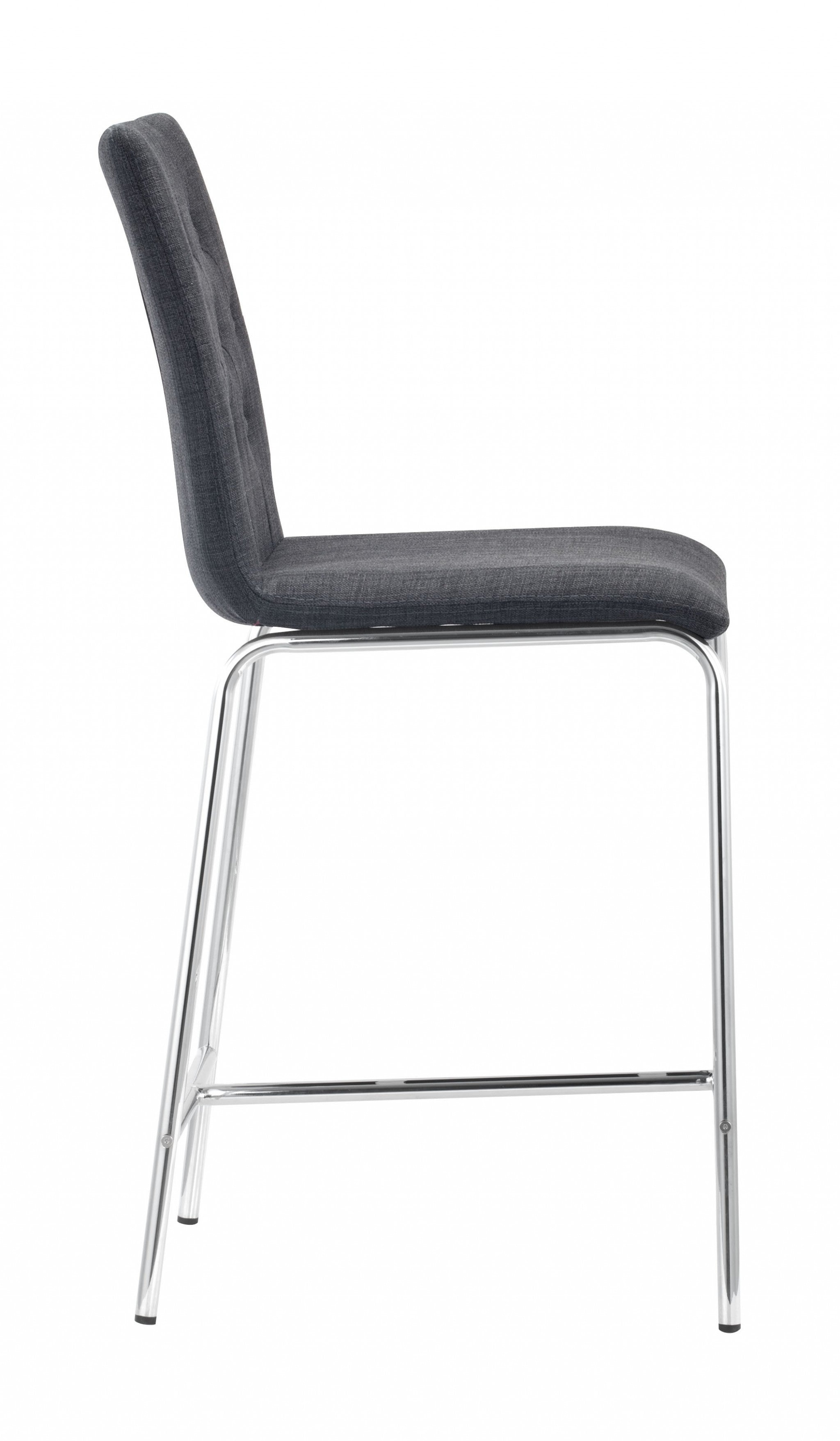 Set Of Two 39" Graphite Low Back Chairs With Footrest