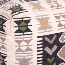 Shades of Brown Tribal Print Woven Pouf Ottoman