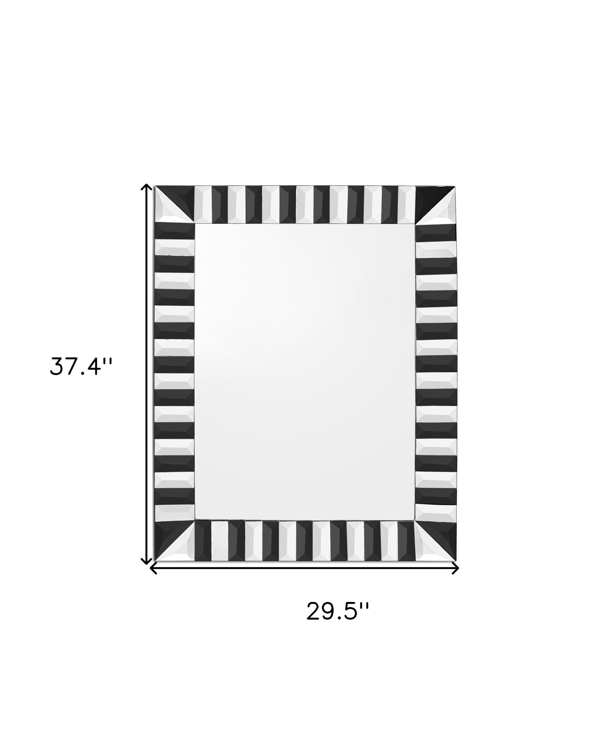Black and White Striped Mirror