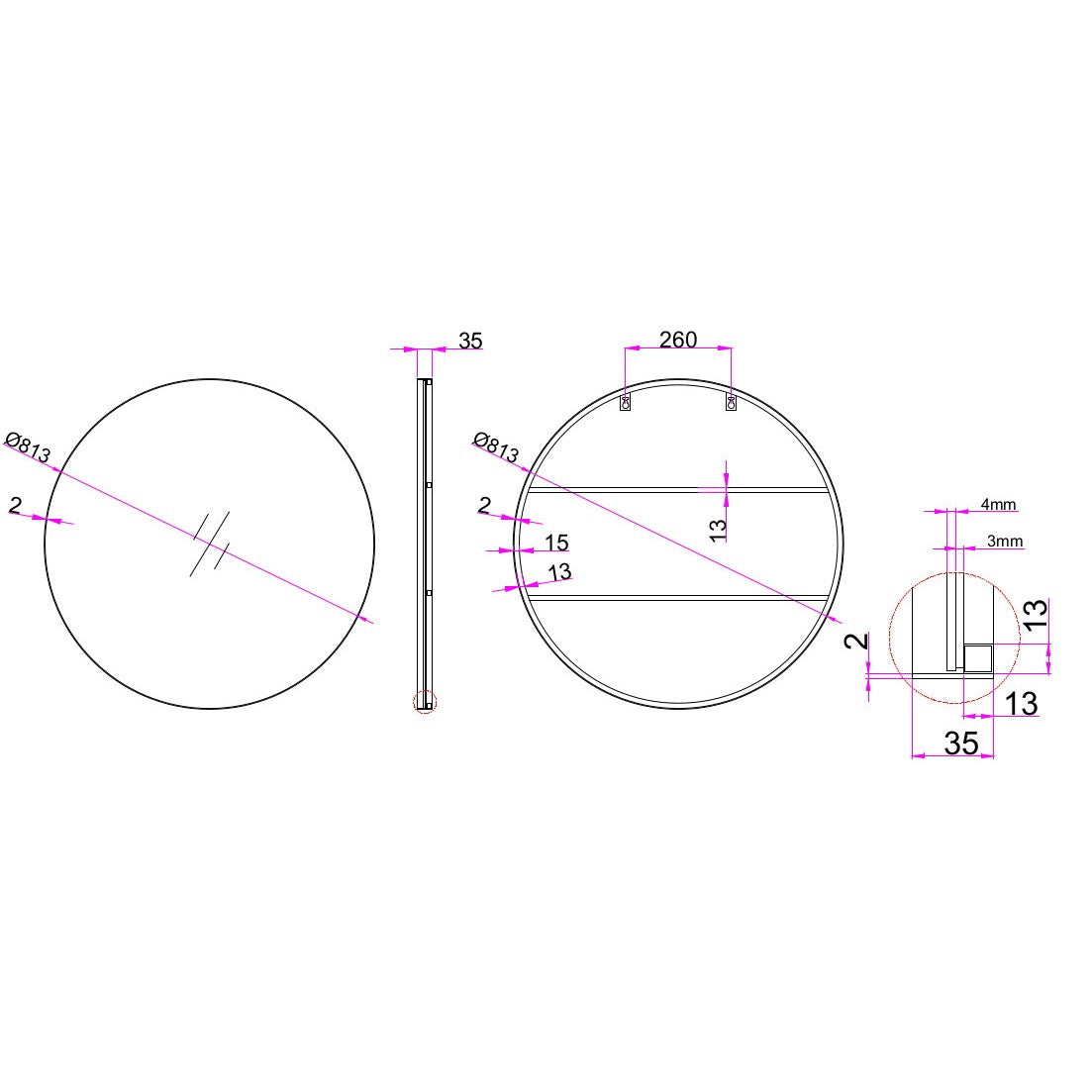 Clean and Chic Round Mirror