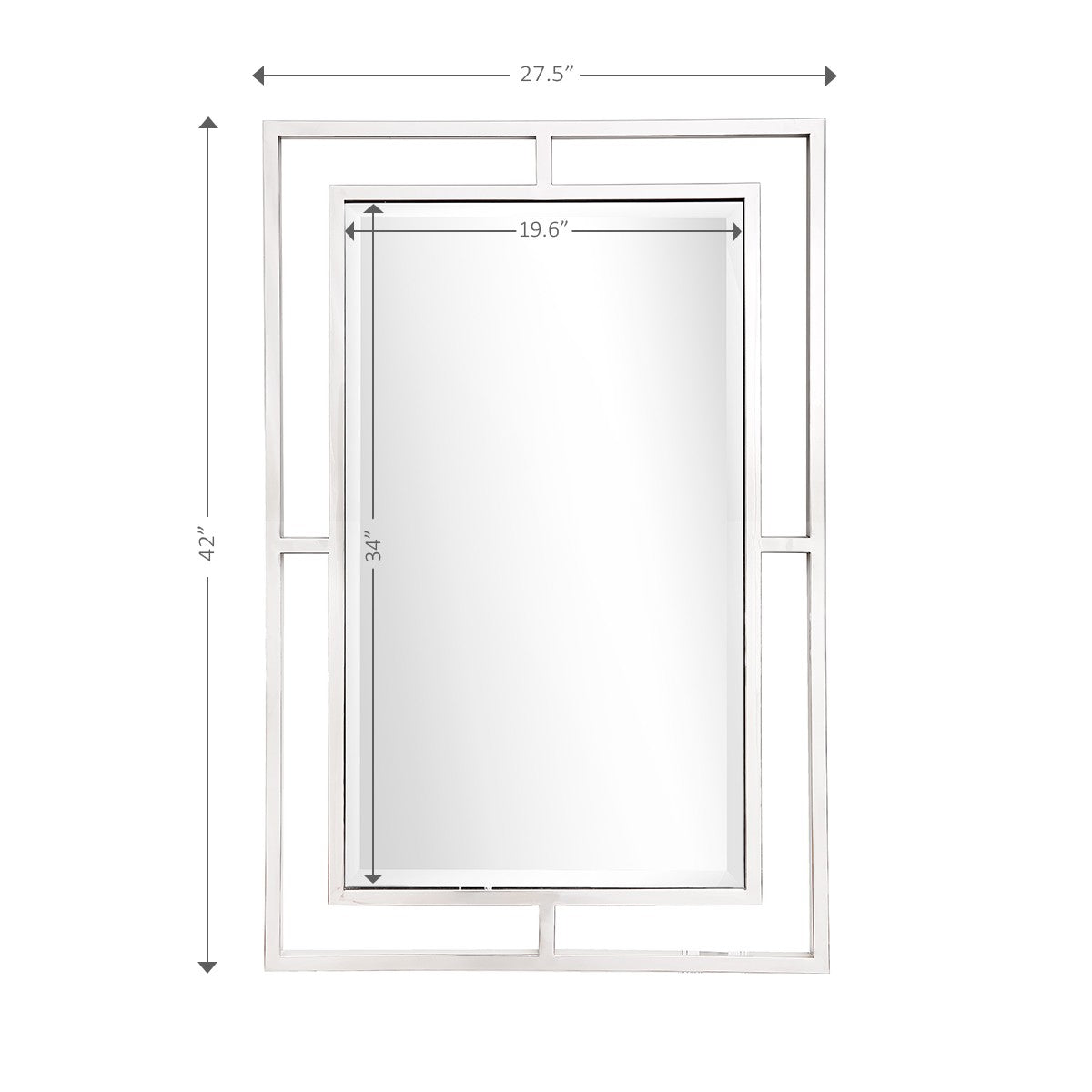 Silver Chic Rectangular Wall Mirror