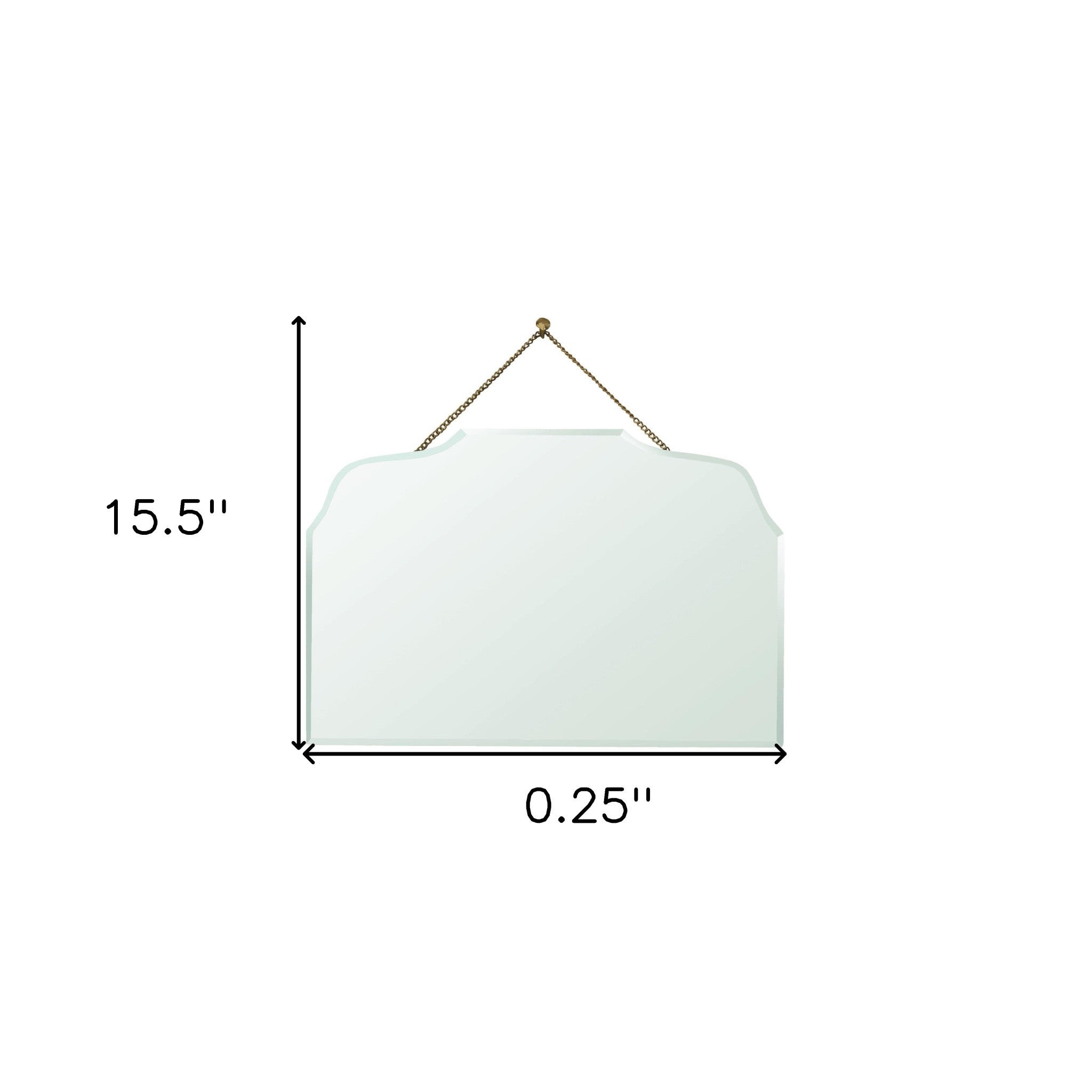 Rectangular Arch Beveled Hanging Mirror