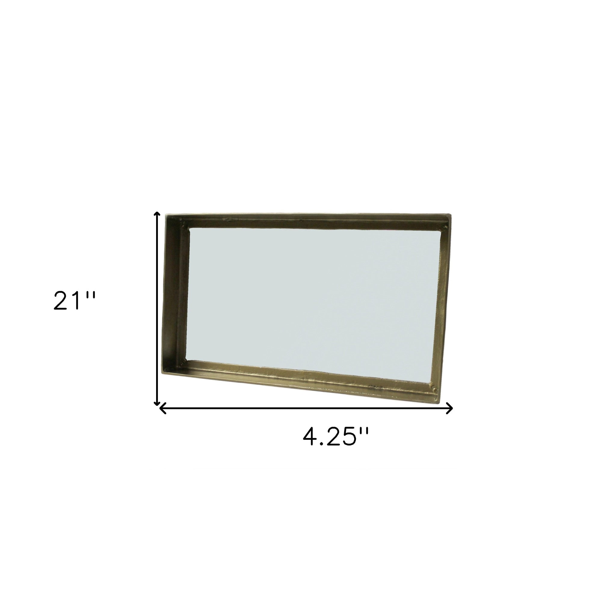 Gold Cast Aluminum Rectangular Mirror