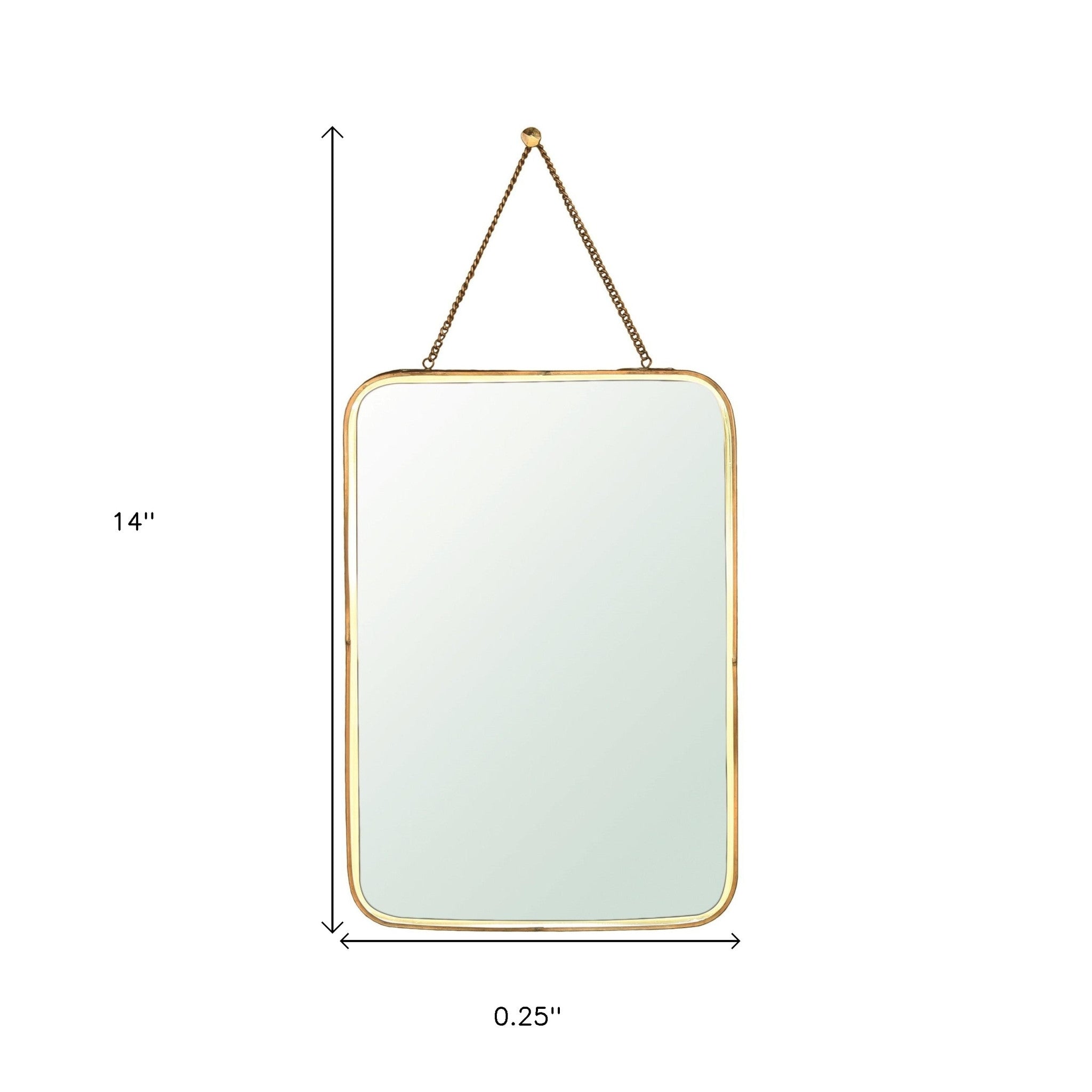 Gold Metal Vertical Wall Mirror
