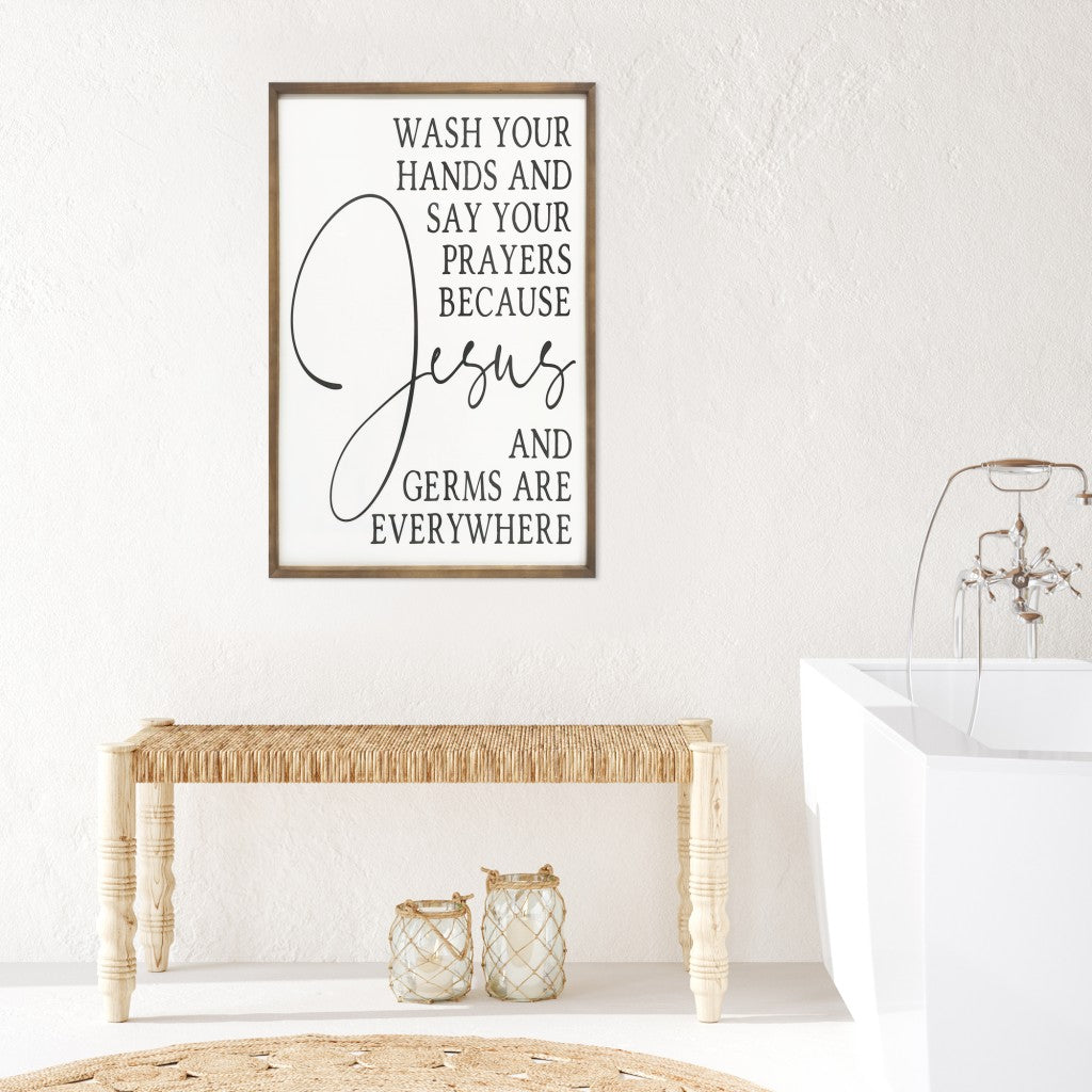 Jesus and Germs Are Everywhere Framed Wall Art