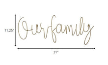 Minimalist Gold Metal Our Family Wall Sign