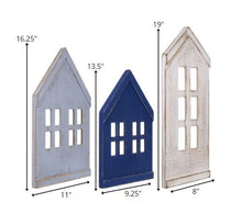 Set of Three House Shaped Wooden Wall Décor