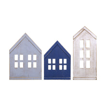 Set of Three House Shaped Wooden Wall Décor