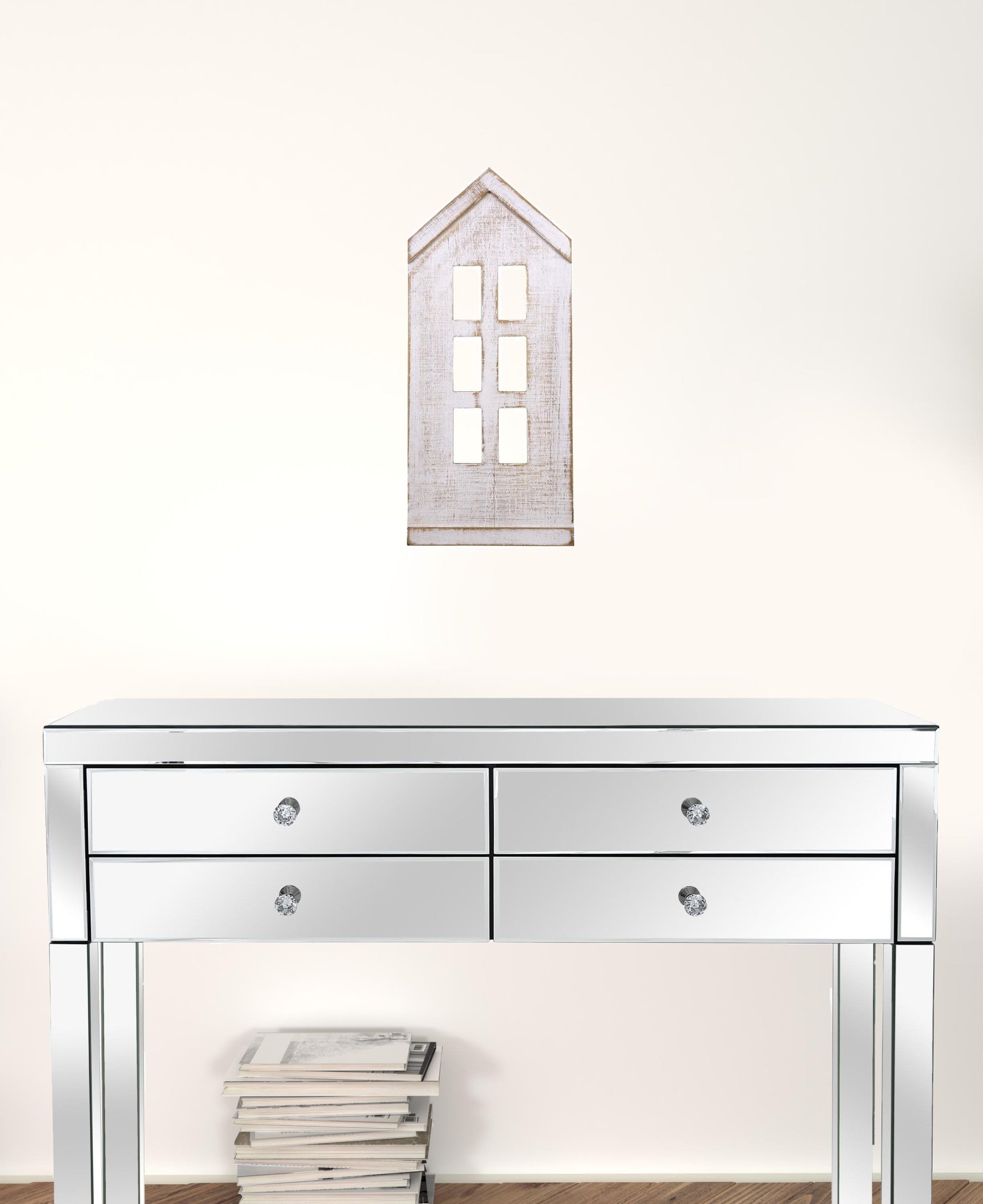 Set of Three House Shaped Wooden Wall Décor