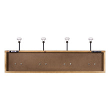 Wood and Metal Hooks with Ceramic Knobs