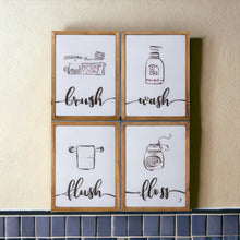 Set of Four Bathroom Themed Wall Art