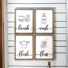 Set of Four Bathroom Themed Wall Art