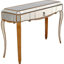 Antiqued Gold Wooden Console Table