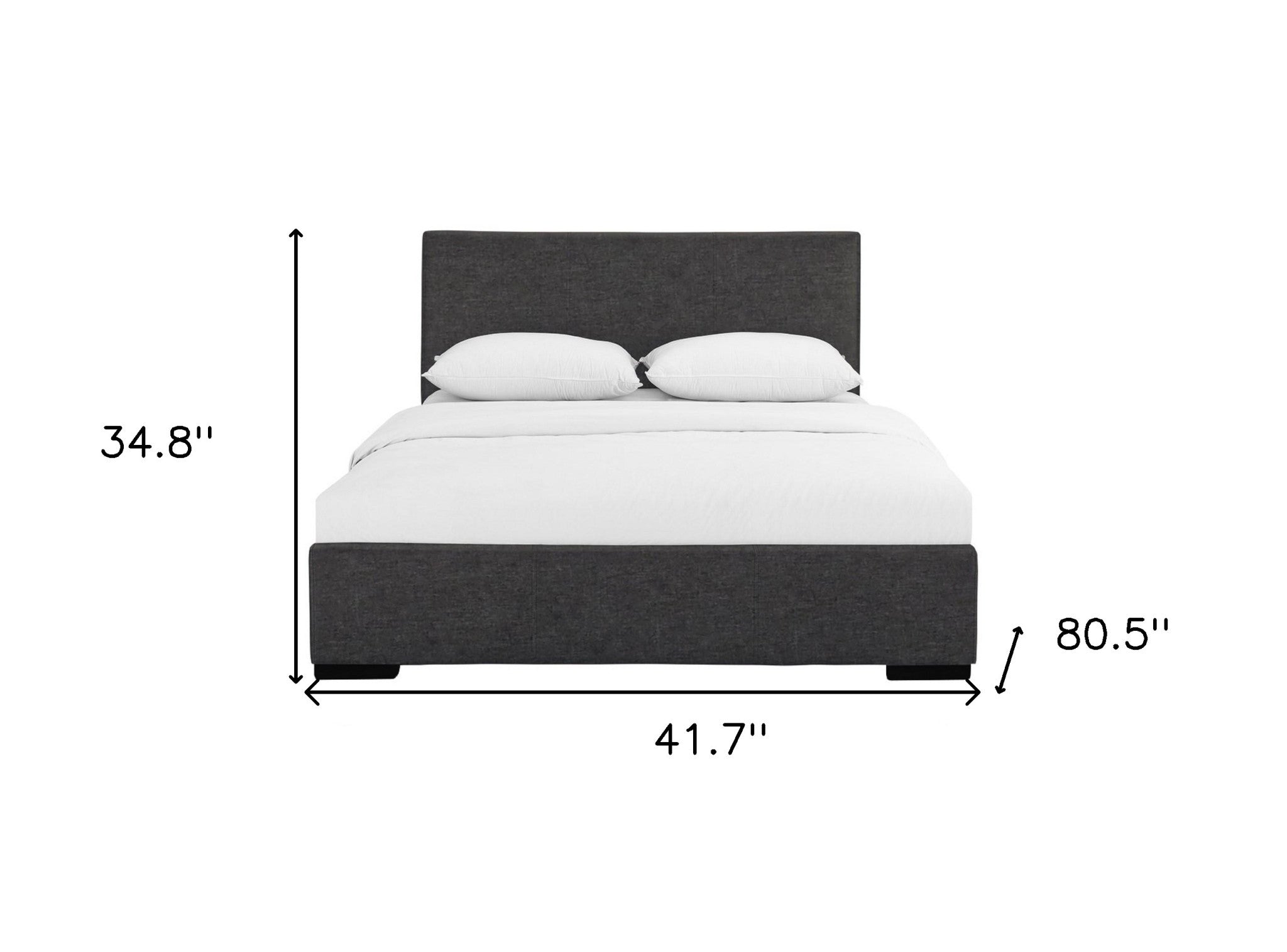 Black Upholstered Queen Platform Bed