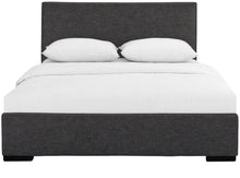 Black Upholstered Queen Platform Bed