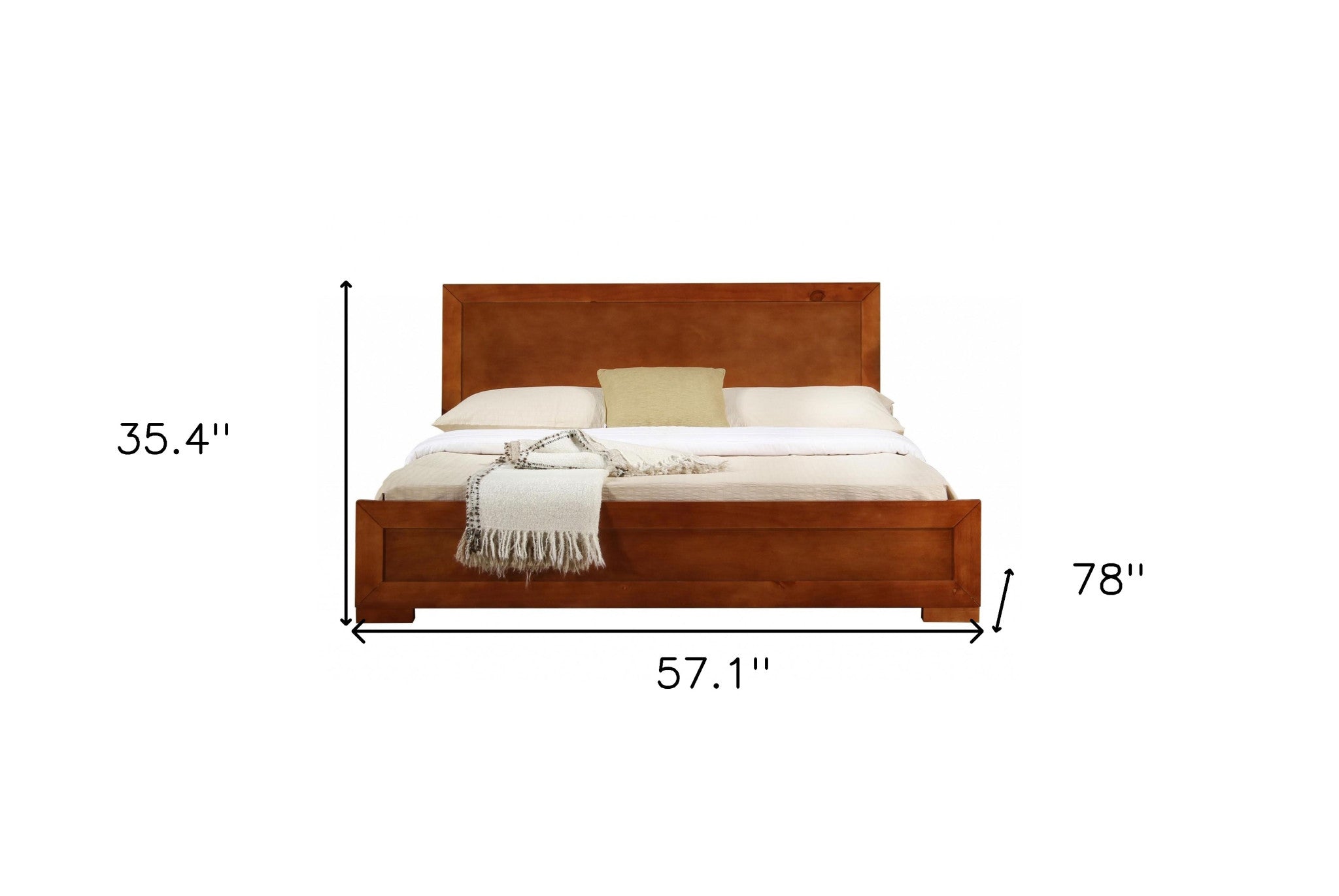 Cherry Wood Full Platform Bed