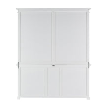 Classic White Hutch Bookcase with 5 Doors and 3 Drawers