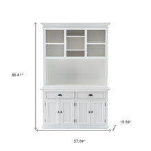 Classic White Buffet Hutch Unit with 2 Adjustable Shelves