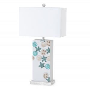Set of 2 Green and White Starfish Table Lamps