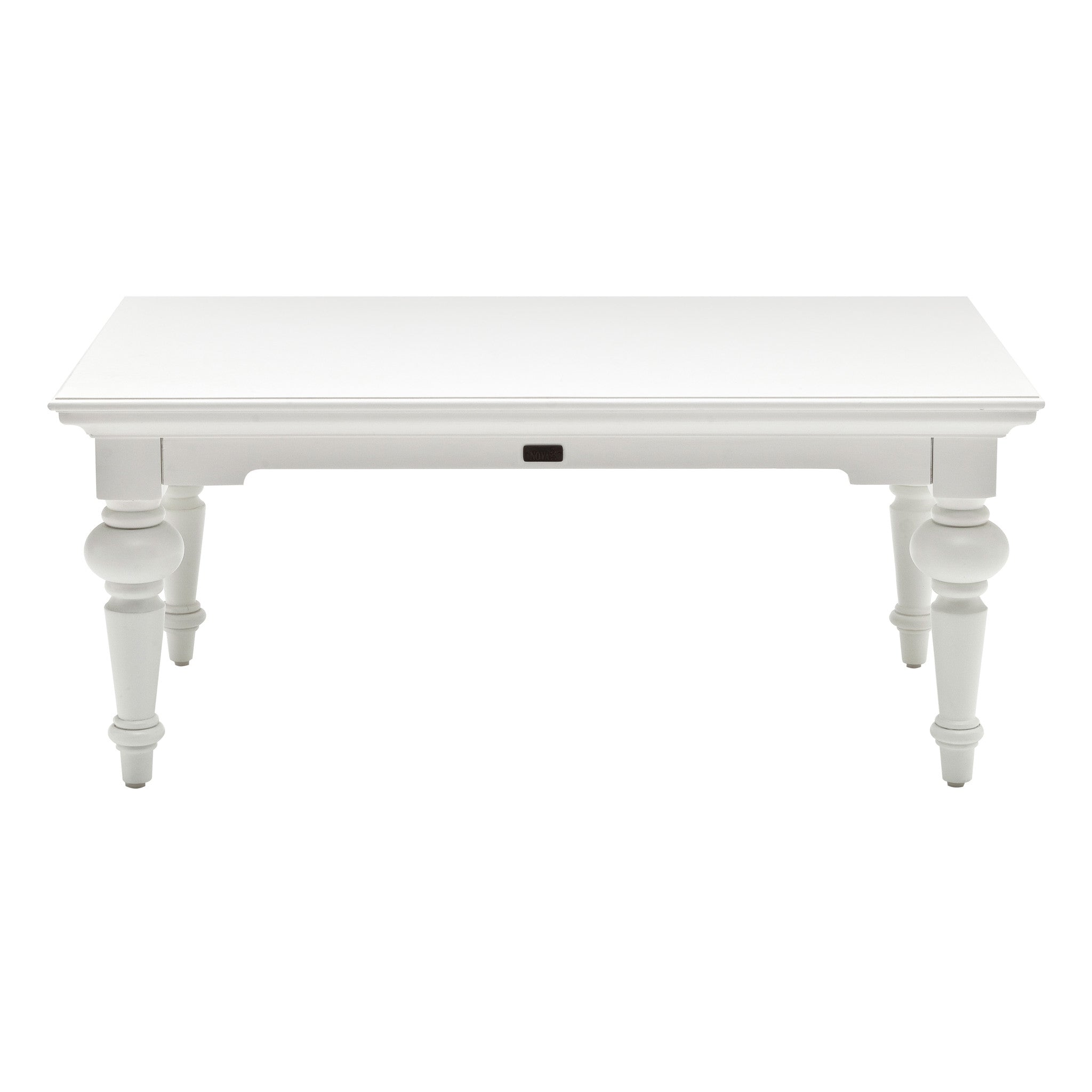 47" Classic White Manufactured Wood And Solid Wood Rectangular Coffee Table