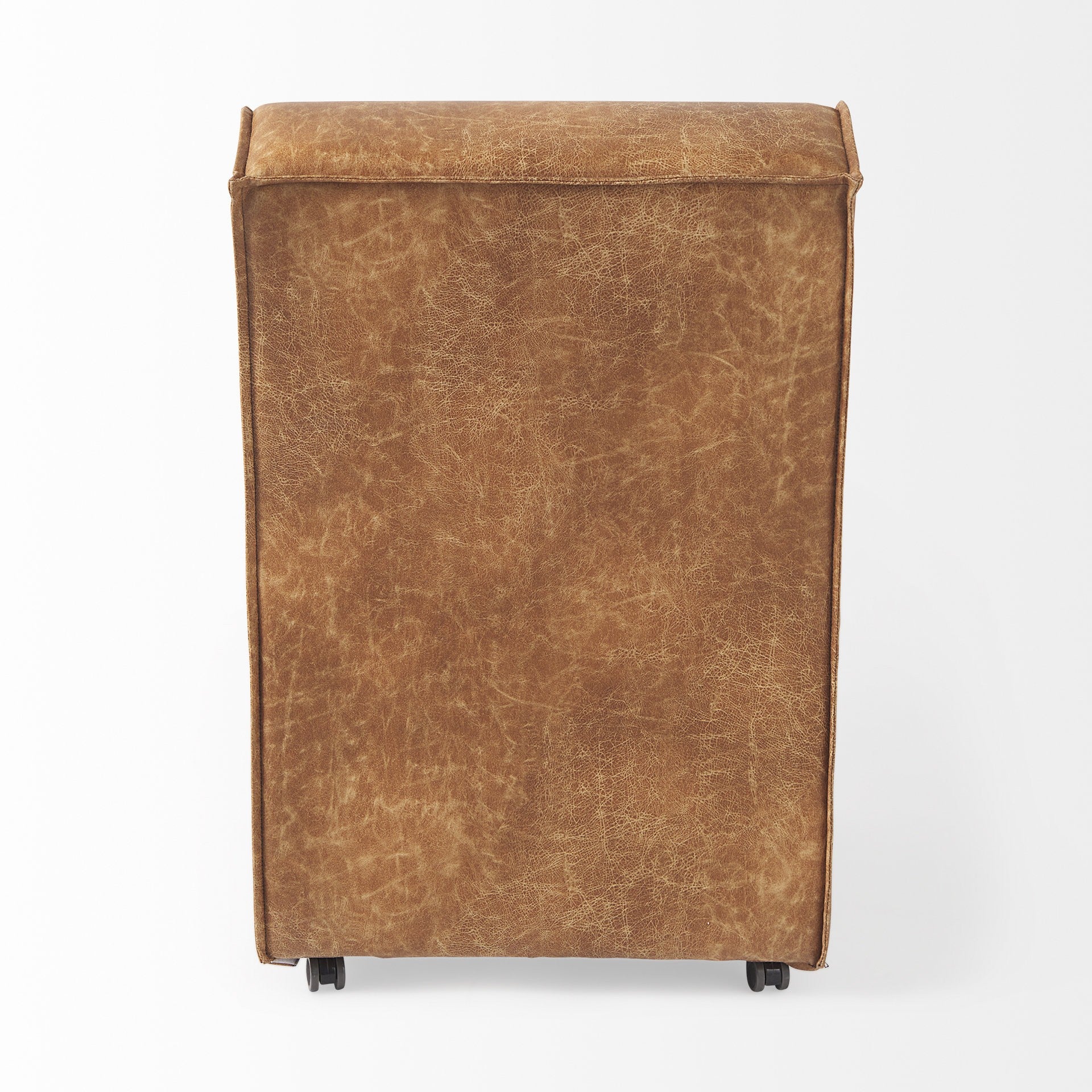 Carmel Brown Faux Leather Wedge Dining Chair